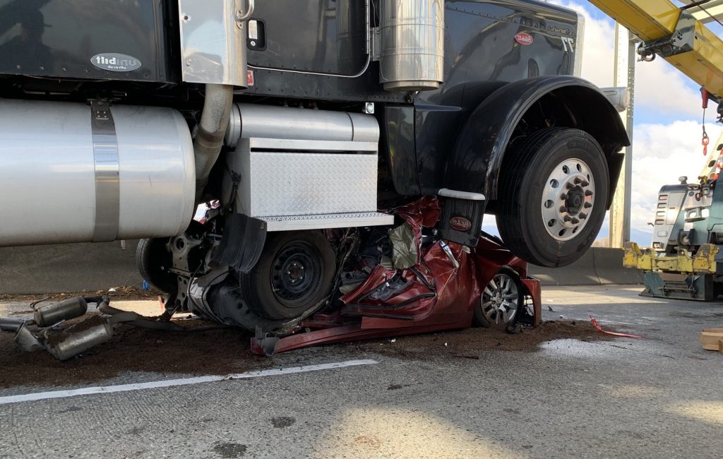 Woman Miraculously Survives Potentially Fatal Crash After Semi Truck